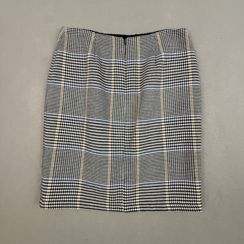 J.McLaughlin Houndstooth Pencil Skirt Women's 8 Zipper Detail French Tweed Lined - Picture 4 of 10